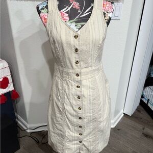 Elegant Cream Button-Down Dress